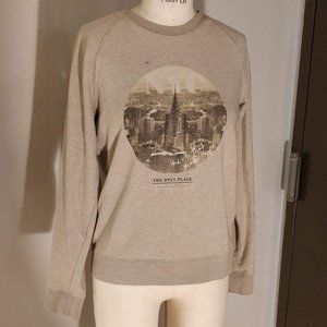 Beige Graphic Crewneck Sweatshirt
